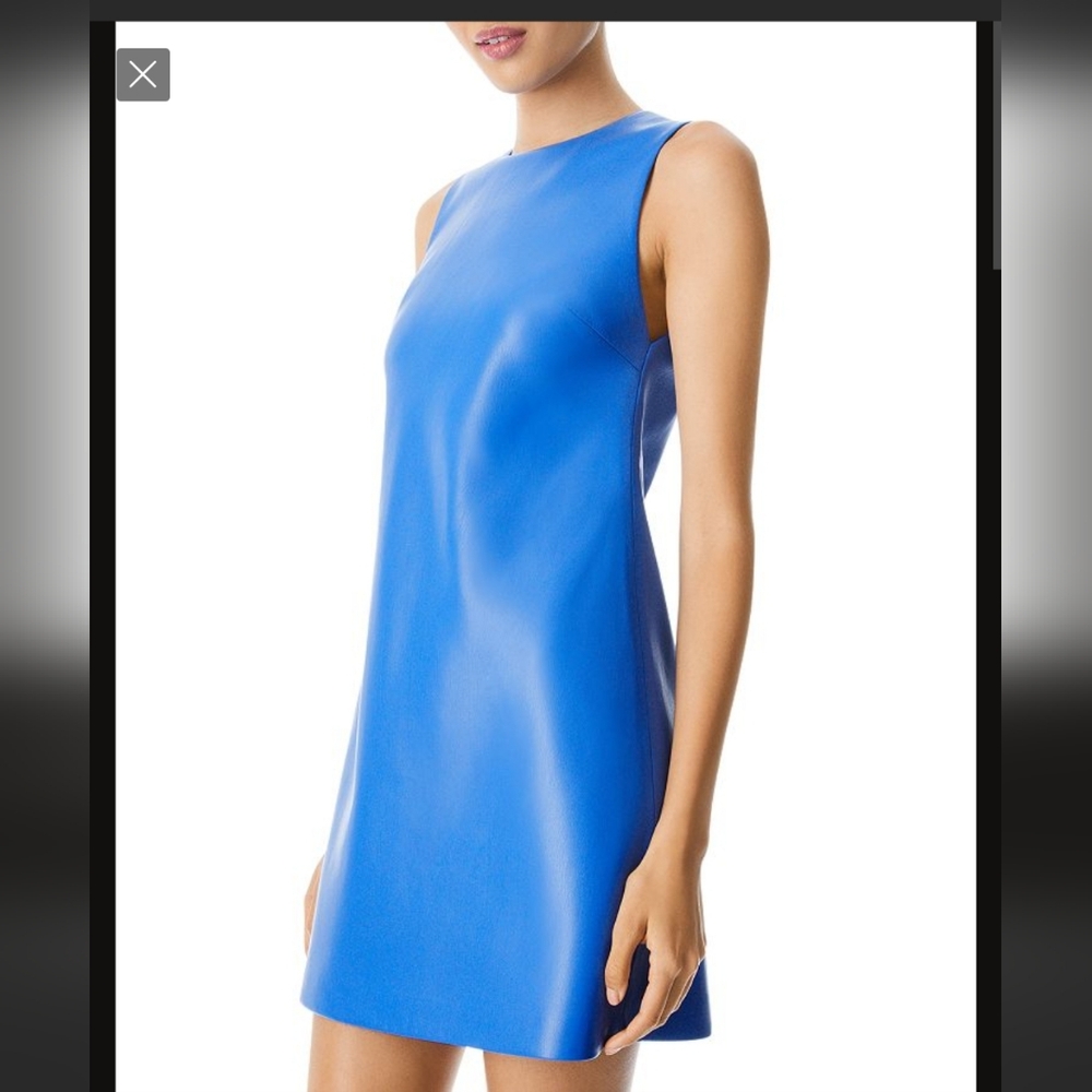 Alice + Olivia Blue Faux Leather Dress